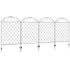 Outsunny Decorative Garden Fencing, 43in x 11.5ft Outdoor Picket Fence Panels, 4PCs Rustproof Metal Wire Landscape Flower Bed Border Edging, Black