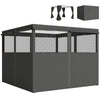 Outsunny 4 Pack Replacement Gazebo Curtains Privacy Panel for Most 3 x 3 m Gazebo, Outdoor Shelter Sidewalls, Dark Grey