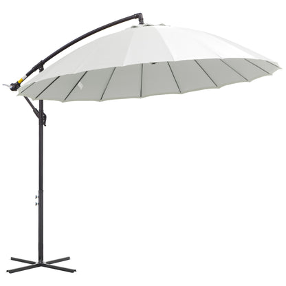 Outsunny 3(m) Cantilever Umbrella in Off-white
