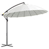 Outsunny 3(m) Cantilever Umbrella 18 Ribs & Vents Adjustable Angle for Patio Cream White