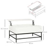 HOMCOM Modern Lifting Coffee Table with Hidden Compartment, Storage Coffee Table for Living Room, Faux Marble White