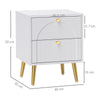 HOMCOM 2-Drawer Bedside Table Set of 2 - White