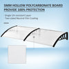 Outsunny Front Door Canopy Outdoor Awning Aluminium Rigid Plastic Polycarbonate Rain Shelter UV Water Rain Resistant 75 x 195 cm White