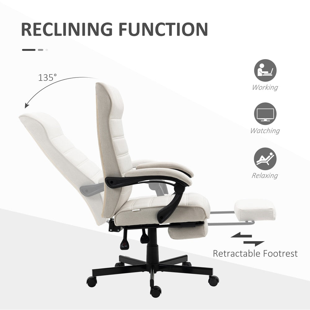 Vinsetto Office Chair in Cream White