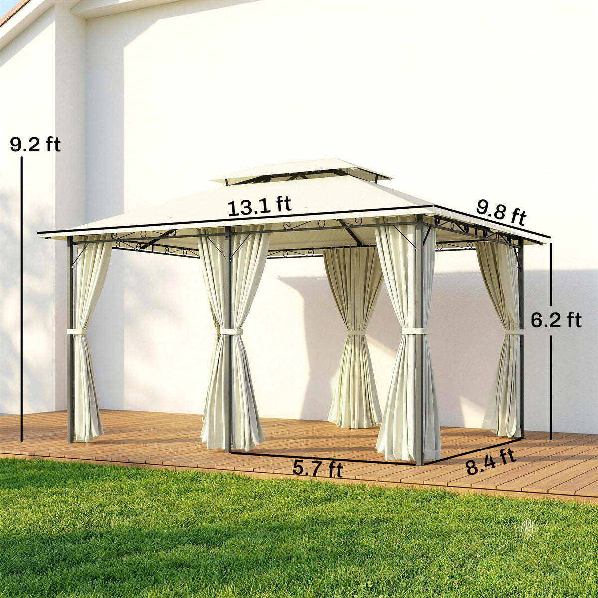 Outsunny)Garden Gazebo in Beige