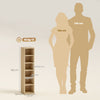 HOMCOM Set of 2 CD Media Display Shelf Unit Tower Rack with Adjustable Shelves, Oak