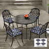 Outsunny 4-Piece Seat Cushion Pillows Replacement, Patio Chair Cushions Set with Ties for Indoor Outdoor, Blue