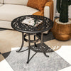 Outsunny Outdoor Garden Table, Cast Aluminium Patio End Table with Anti-slip Foot Pads for Garden, Patio, Balcony, 60 x 52.5cm, Black