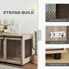 PawHut Dog Crate Furniture with Sliding Door for XL Dogs, Brown