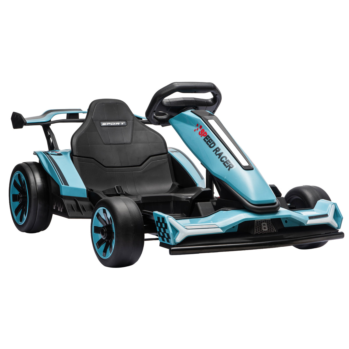 AIYAPLAY 24V Electric Go Kart in Light Blue
