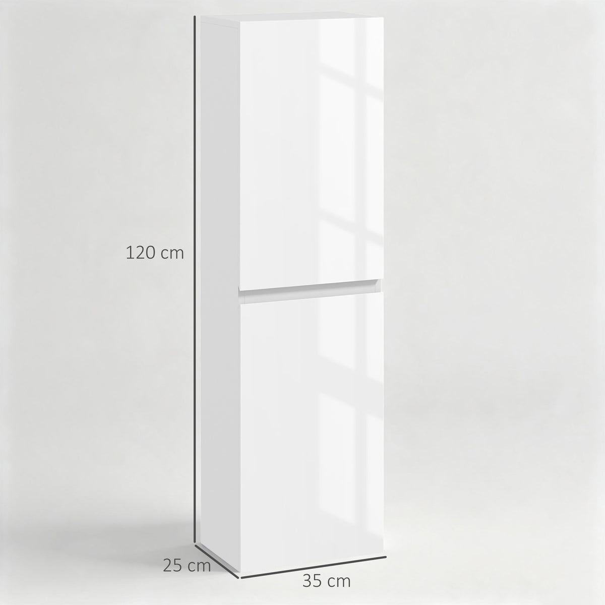 kleankin Bathroom Storage Unit in High Gloss White