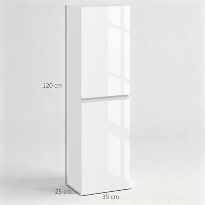 kleankin Bathroom Storage Unit in High Gloss White