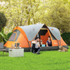 Outsunny 5-6 Man Dome Camping Tent - Orange