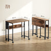 HOMCOM 80 cm Drop Leaf Writing Work Desk - Rustic Brown