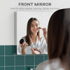 kleankin Bathroom Mirror Cabinet, Wall Mounted Medicine Cabinet with Hinged Door, Storage Shelves for Laundry Room
