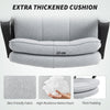 HOMCOM Double Padded Linen-Look Office Chair - Light Grey