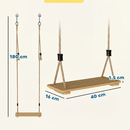AIYAPLAY Wooden Swing Seat in a Natural Wood Finish