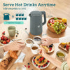 HOMCOM Electric Kettle, 1.7L Fast Boil 3kW Water Kettle with UK Strix Thermostat, LED Display, Keep Warm Function, Grey
