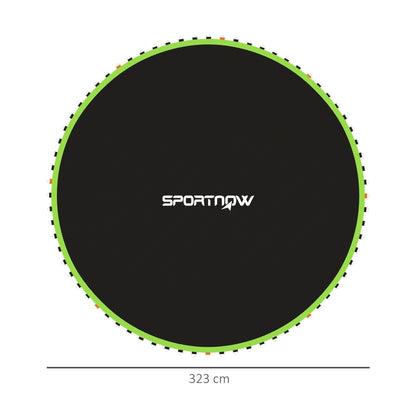 SPORTNOW Replacement Trampoline Mat with Spring Pull Tool, 72 V-Hooks, for 12ft Trampoline using 14cm Springs, Green