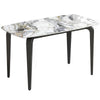 HOMCOM Dining Table for 4, Modern Kitchen Table with Sintered Stone Tabletop, Metal Legs, White