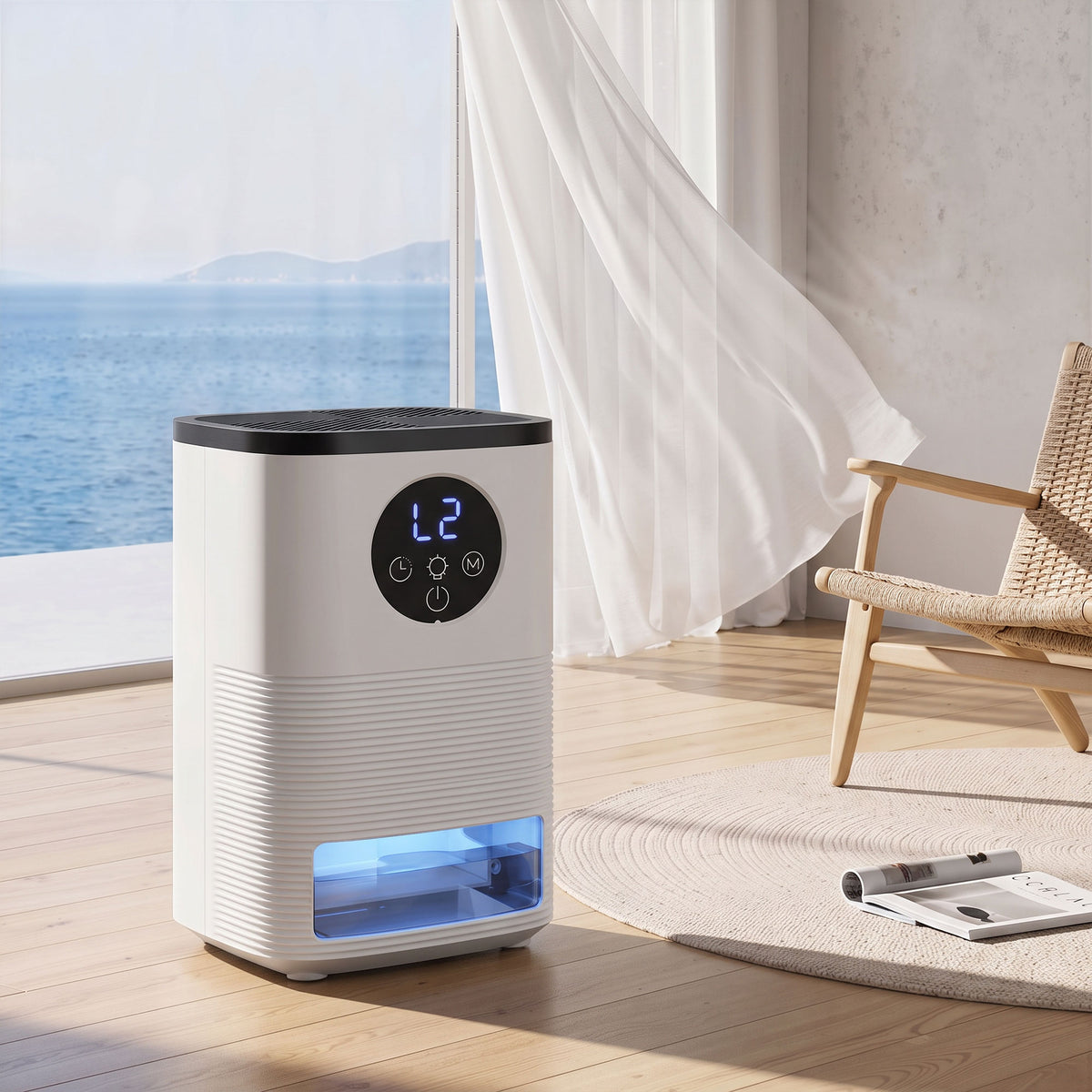 HOMCOM 300mL/Day Small Dehumidifier in White