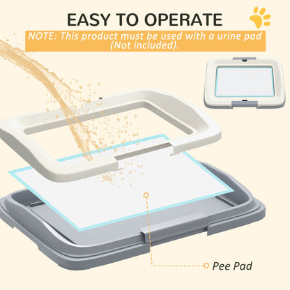 PawHut Dog Toilet Tray for Training Dogs, Dog Litter Tray for Indoor, Outdoor, 47 x 34 x 6cm