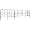 Outsunny Set of Five Decorative Heart Metal Fence Panels - Black