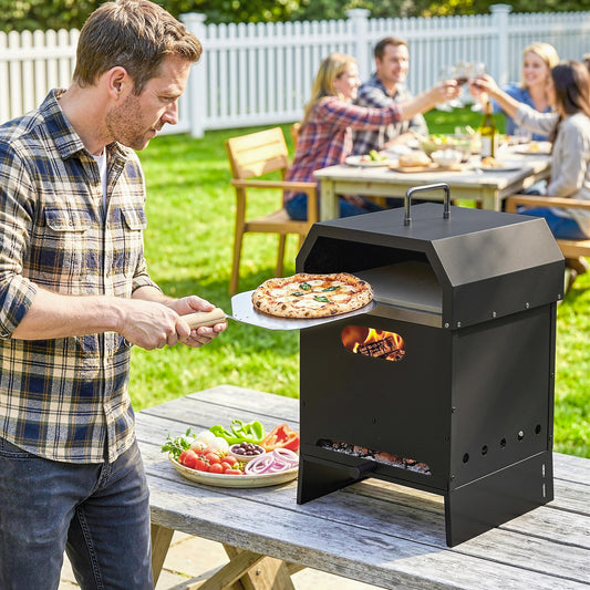Outsunny 3 in 1 Outdoor Pizza Oven in Black