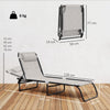 Outsunny Foldable Sun Lounger, Outdoor 4 Level Adjustable Backrest Reclining Chaise Chair, Steel Frame Recliner Chair for Camping, Hiking, Cream White