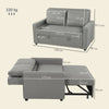 HOMCOM Double Sofa Bed Click Clack Sofa Bed Pull Out Bed with Adjustable Backrest for Living Room and Bedroom Grey