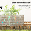 Outsunny Galvanised Raised Garden Bed, Metal Planter Box with Safety Edging, for Flowers, Herbs, Succulents, Cream White