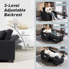 HOMCOM 3-in-1 Single Sofa Bed, Convertible Sleeper Chair Bed - Black