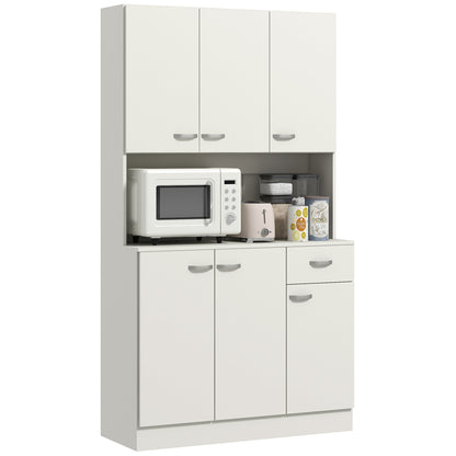 خزانة تخزين مؤن مطبخ قائمة بذاتها من هومكوم - أبيض