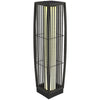 Outsunny Solar Rattan Floor Lamp, Outdoor Garden Lantern with Auto On/Off LED Lights, IP44 for Patio, Terrace, Dark Grey