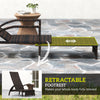 Outsunny Reclining Rattan Lounger, with Extending Footrest - Brown