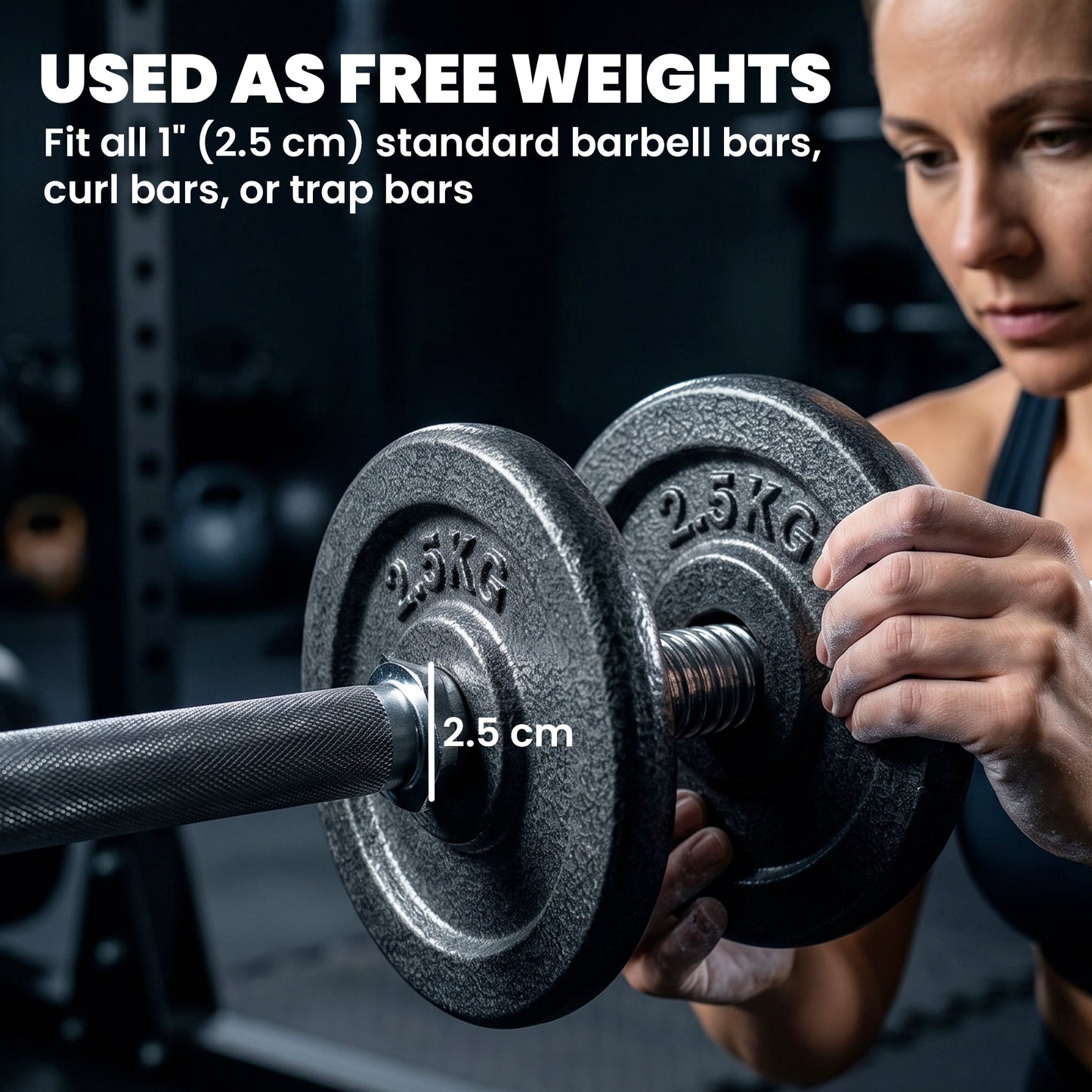 SPORTNOW Weight Plates Set, 1"/2.5cm Weight Disc Pair, 4 x 2.5kg Metal Dumbbell/Barbell Plates for Home Gym