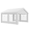 Outsunny 4m x 4m Marquee Party Tent, Heavy Duty Wedding Canopy with Sidewalls, Doors, Windows, Galvanised Garden Gazebo for Parties Events, White