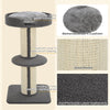 PawHut 91cm Cat Tower Scratching Posts Cat Tree for Indoor Kittens Activity Centre Grey