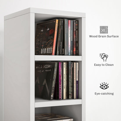 برج تخزين الوسائط الضيق الطويل HOMCOM 204 CD - أبيض