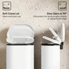HOMCOM 30 L Modern Curved Kitchen Bin - Cream