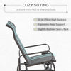 Outsunny Outdoor Gliding Rocking Chair with Sturdy Metal Frame Garden Comfortable Swing Chair, Grey & Brown