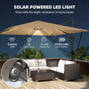Outsunny 3 x 3 m Garden Cantilever Parasol with Light, Umbrella with Wind Protection, 360Â° Rotation, Khaki