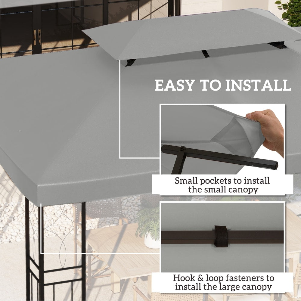 Outsunny Gazebo Roof Replacement in Light Grey