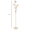 HOMCOM Crystal Floor Lamps for Living Room Bedroom with 5 Light, Modern Upright Standing Lamp, 34x25x156cm, Gold Tone
