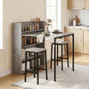 HOMCOM Kitchen Table, Folding Dining Table, with 4-Tier Shelves, Modern Drop-Leaf Table, Grey Wood Effect