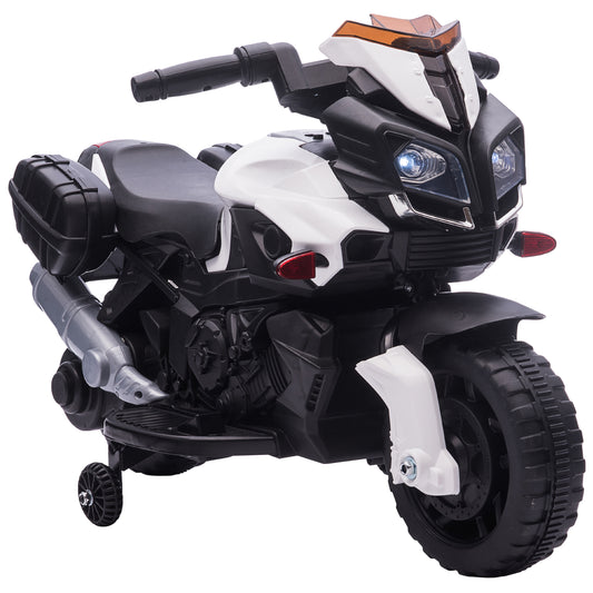 HOMCOM Kids Electric Motorbike 6V Ride on Motorcycle Vehicle w/ Lights Horn Sounds for 1.5-4 Years Old White