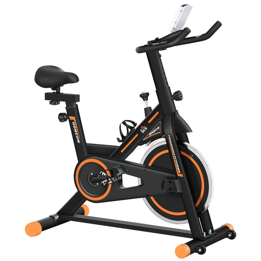 HOMCOM Exercise Bike in Black and Orange