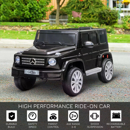 سيارة ركوب كهربائية للأطفال من HOMCOM Mercedes Benz G500 بجهد 12 فولت مع جهاز تحكم عن بعد