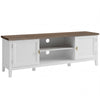HOMCOM TV Stand for TVs up to 42 Inch, Farmhouse Entertainment Center with 2 Open Shelves, 2 Cabinets and Thick Top