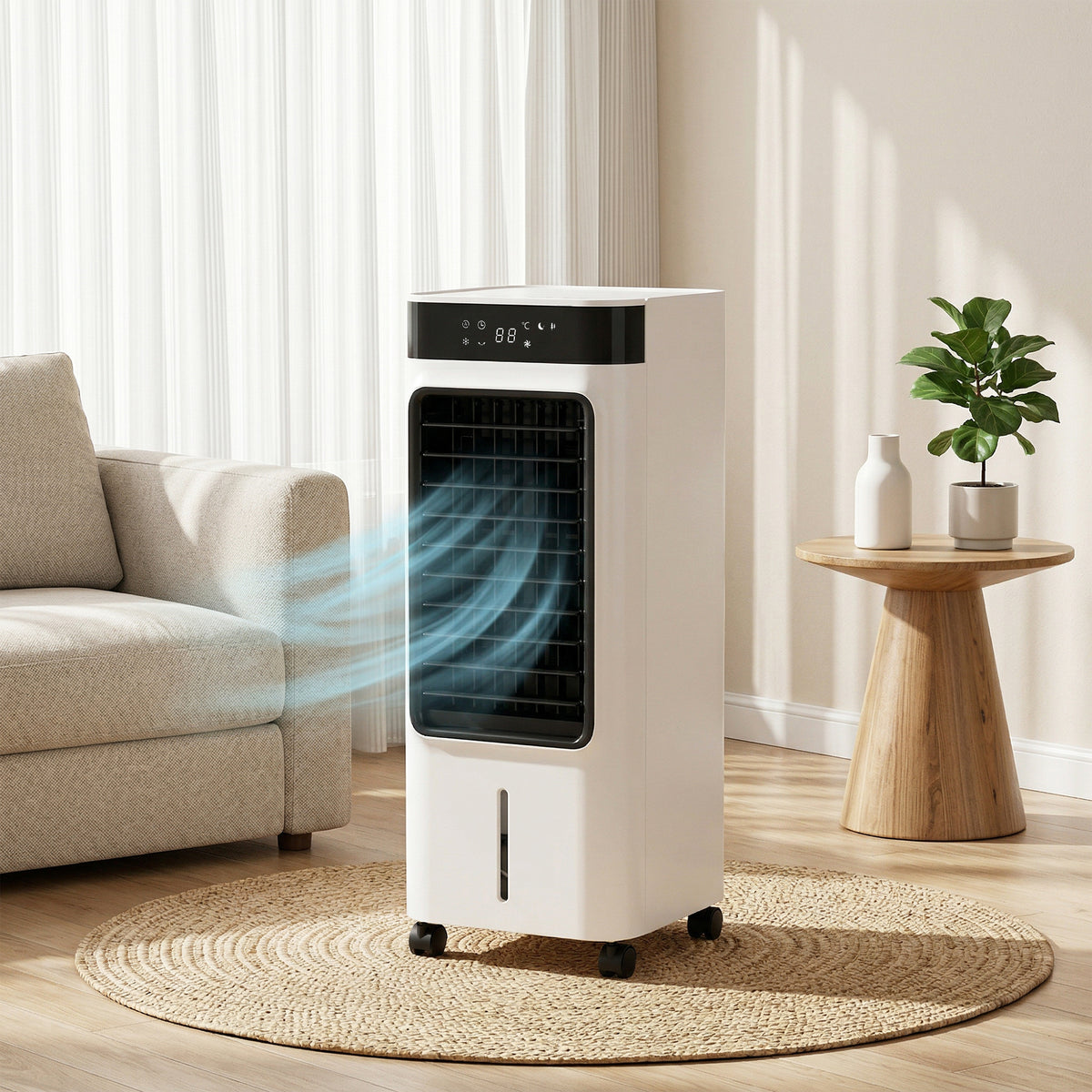 HOMCOM Portable Air Cooler in White